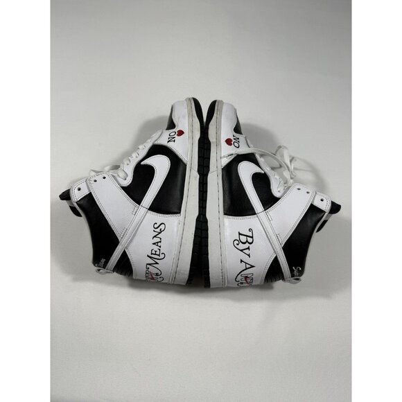 Nike SB X Supreme Dunk High Mens Size 10 White Black By Any Means DN3741-002 main image 4